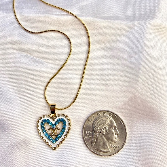 Up cycled Chanel Necklace Heart - Picture 2 of 4
